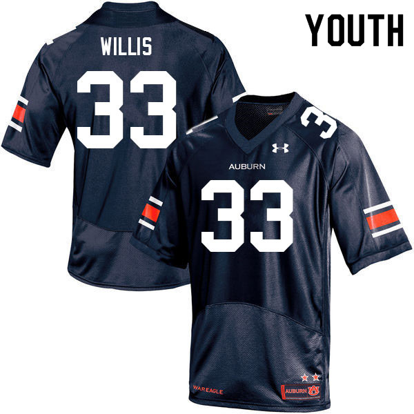 Youth #33 Joko Willis Auburn Tigers College Football Jerseys Sale-Navy